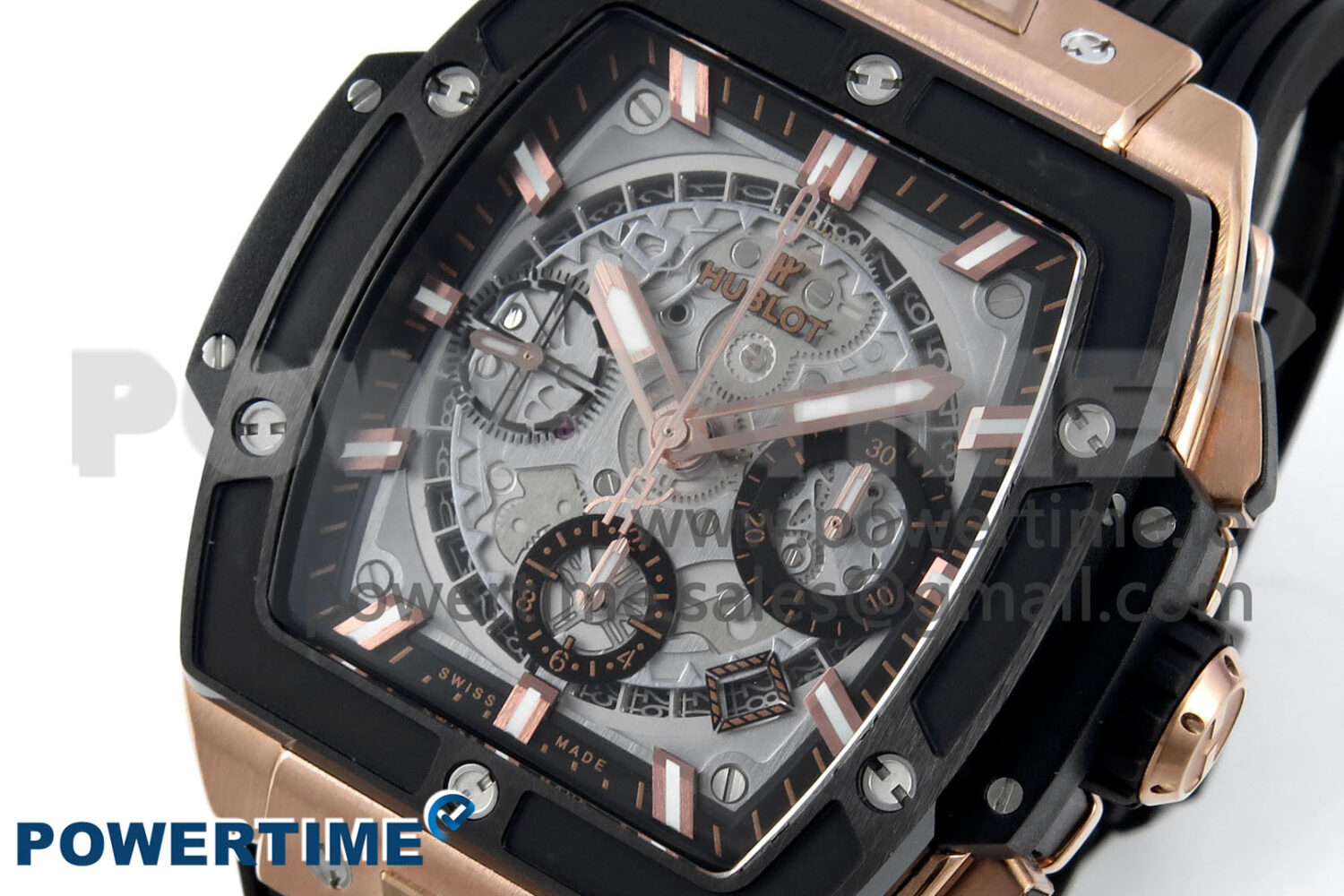 Spirit of Big Bang RG BBF 1:1 Best Edition RG Ceramic Bezel Skeleton Dial on Black Rubber Strap A7750 - Image 3