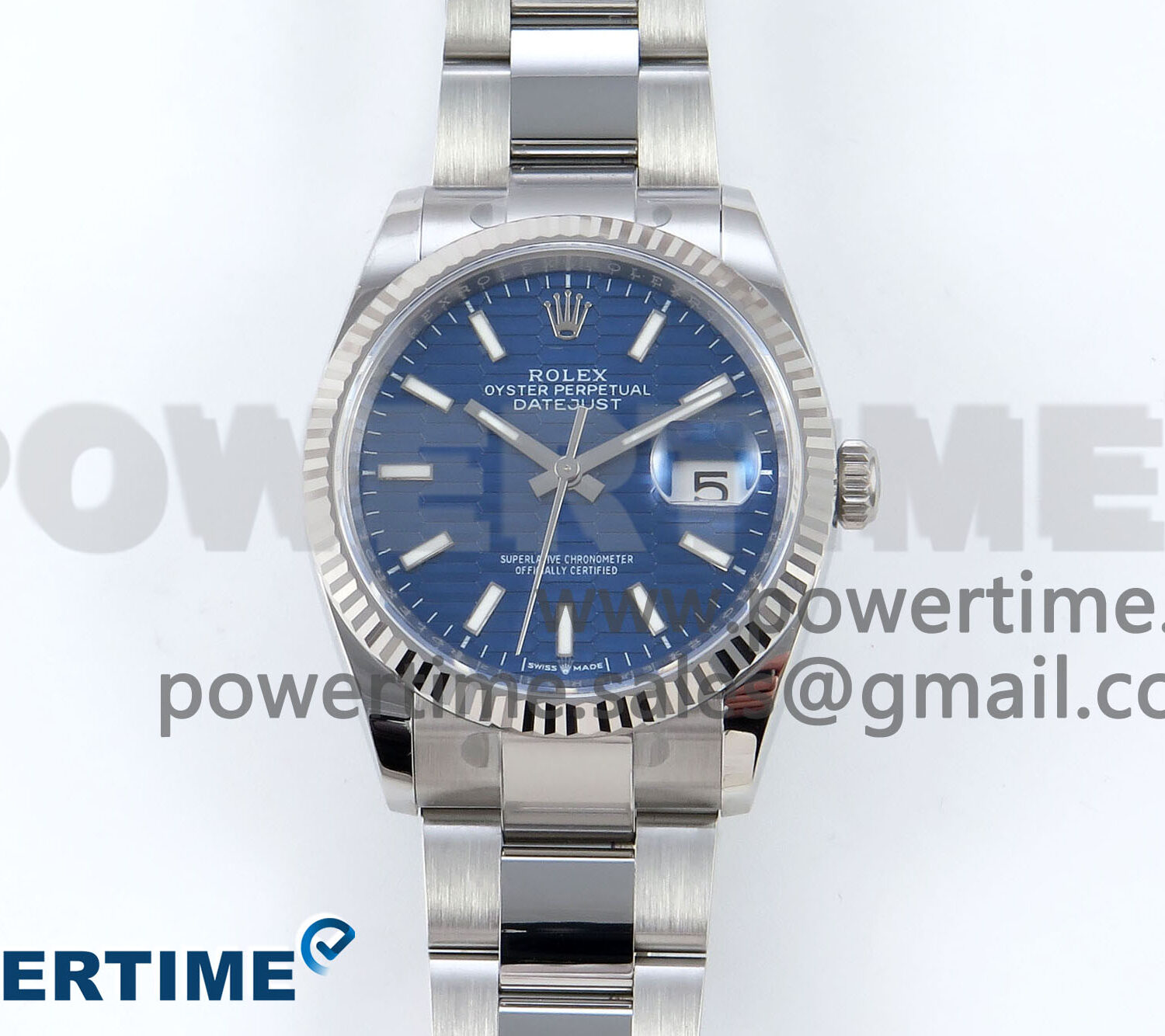 DateJust 36 126234 EWEF 1:1 Best Edition Blue Textured Stick Dial on Oyster Bracelet A3235