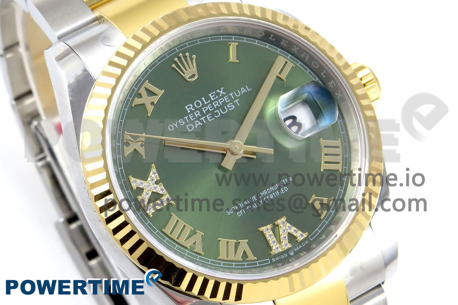 DateJust 36 126233 EWEF 1:1 Best Edition Green Roman Diamonds Dial on SS/YG Oyster Bracelet A3235 - Image 2