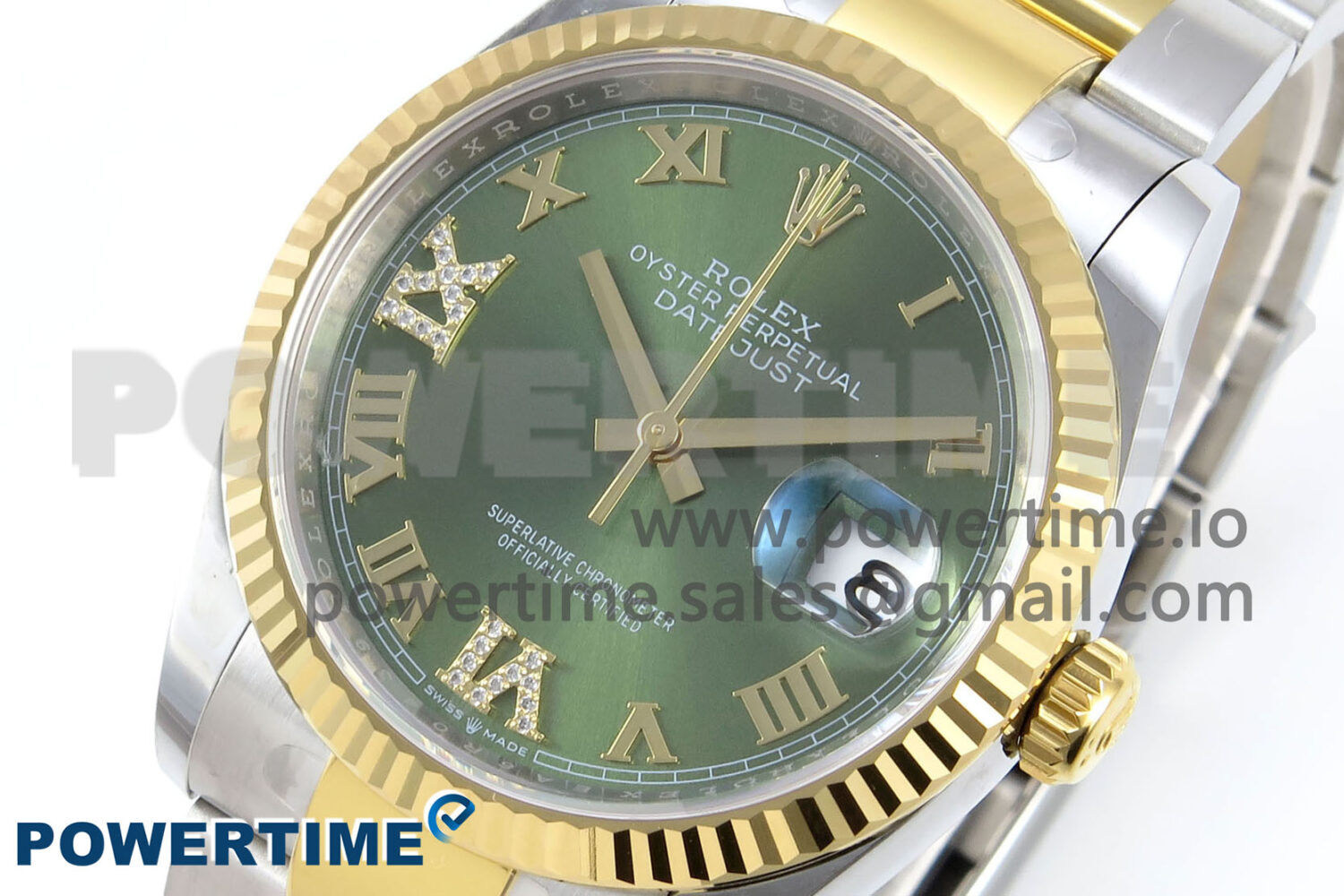 DateJust 36 126233 EWEF 1:1 Best Edition Green Roman Diamonds Dial on SS/YG Oyster Bracelet A3235 - Image 3