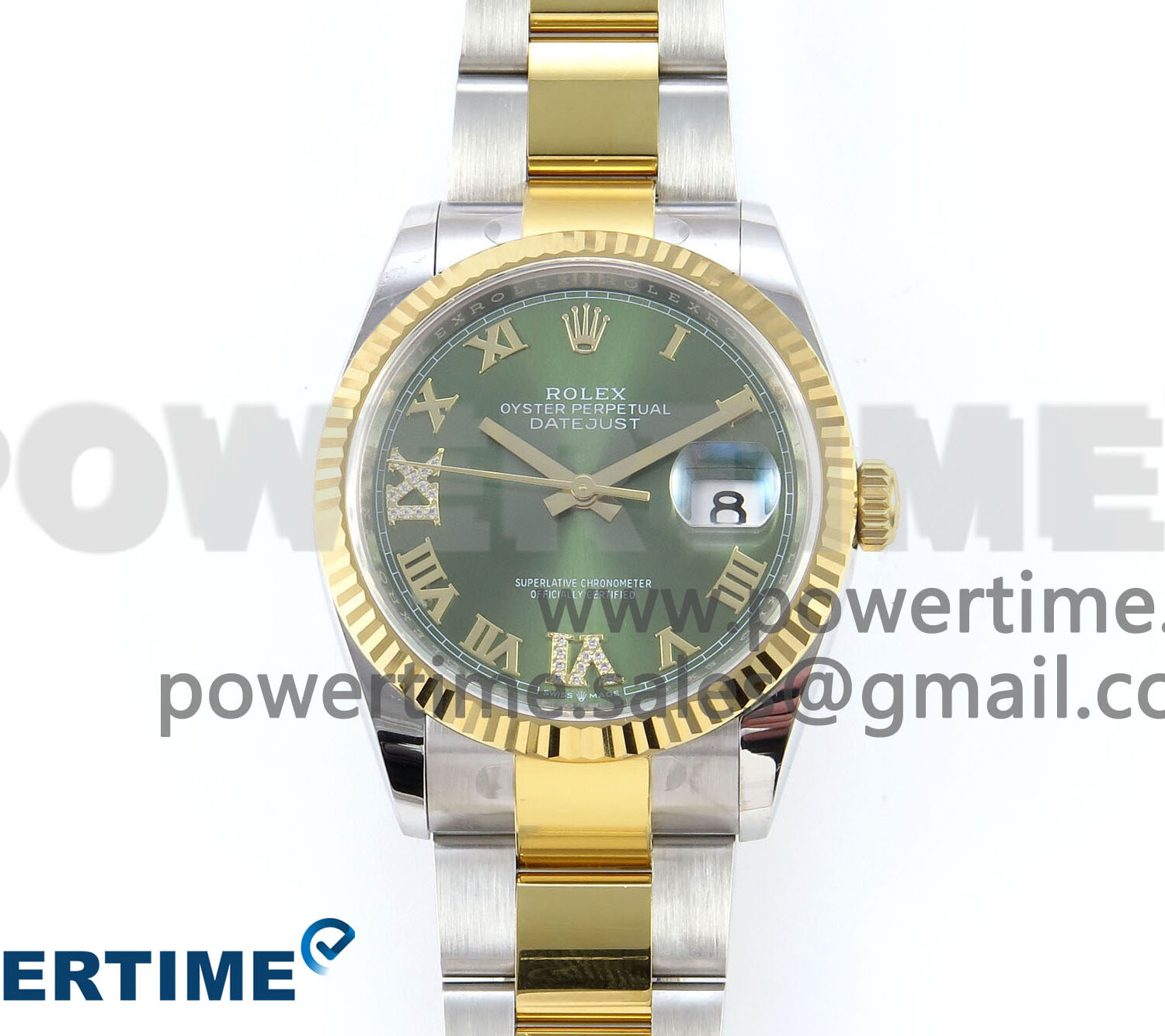 DateJust 36 126233 EWEF 1:1 Best Edition Green Roman Diamonds Dial on SS/YG Oyster Bracelet A3235