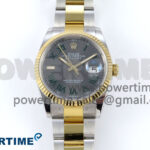 DateJust 36 126233 EWEF 1:1 Best Edition Gray Dial Green Roman Marker on SS/YG Oyster Bracelet A3235