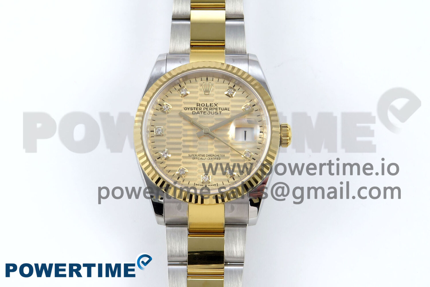DateJust 36 126233 EWEF 1:1 Best Edition YG Textured Diamonds Dial on SS/YG Oyster Bracelet A3235 - Image 1
