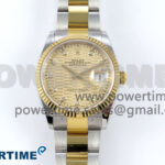DateJust 36 126233 EWEF 1:1 Best Edition YG Textured Diamonds Dial on SS/YG Oyster Bracelet A3235