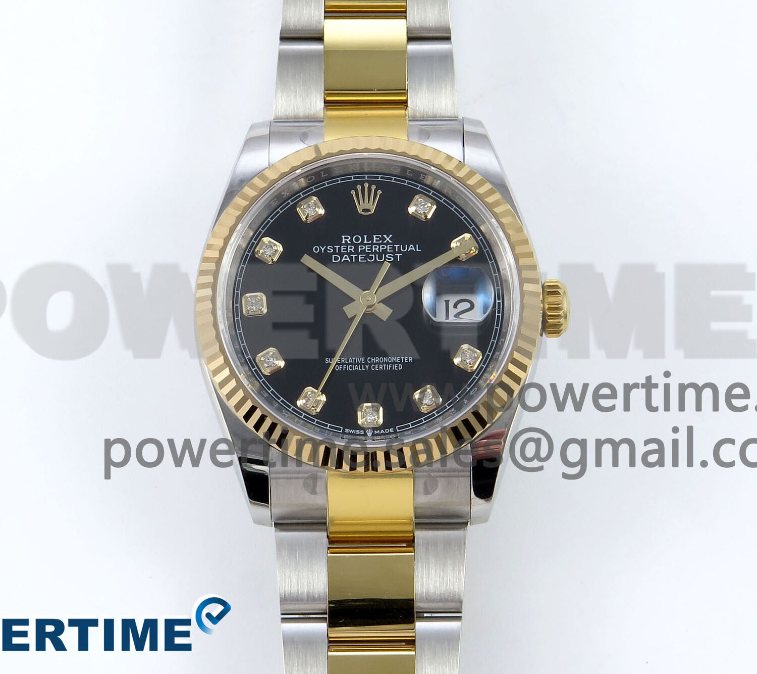DateJust 36 126233 EWEF 1:1 Best Edition Black Diamonds Dial on SS/YG Oyster Bracelet A3235