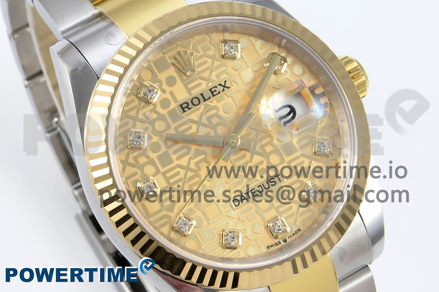DateJust 36 126233 EWEF 1:1 Best Edition YG Pattern Diamonds Dial on SS/YG Oyster Bracelet A3235 - Image 2