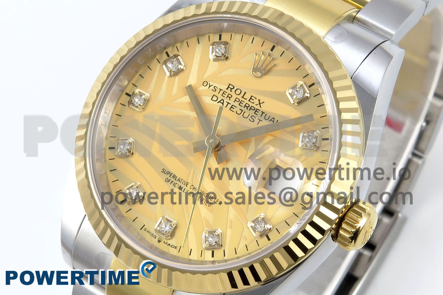 DateJust 36 126233 EWEF 1:1 Best Edition YG Leaf Diamonds Dial on SS/YG Oyster Bracelet A3235 - Image 3