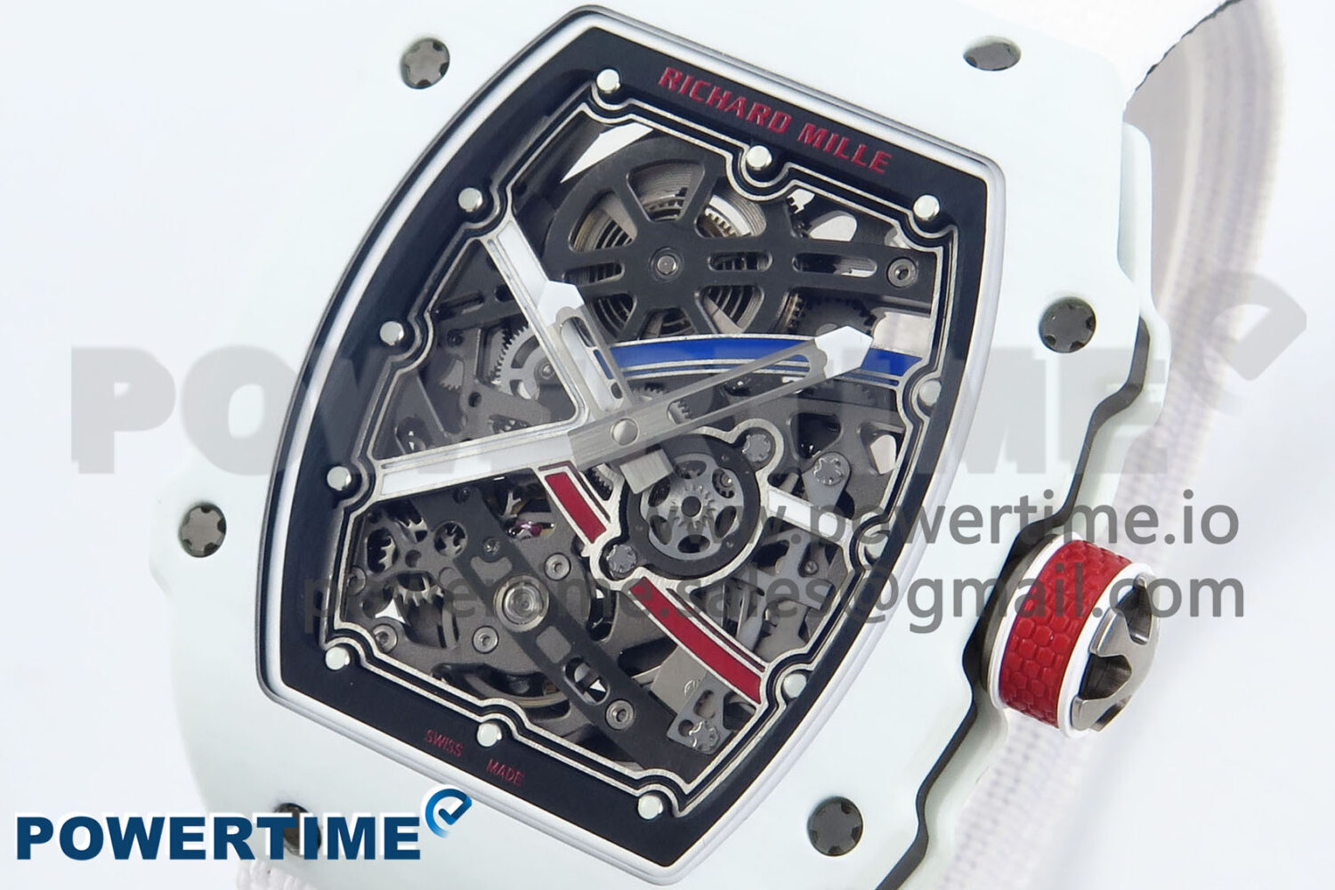 Custom Made RM67-02 White NTPT France Dial on White Nylon strap CRMA7 Clone - Image 3