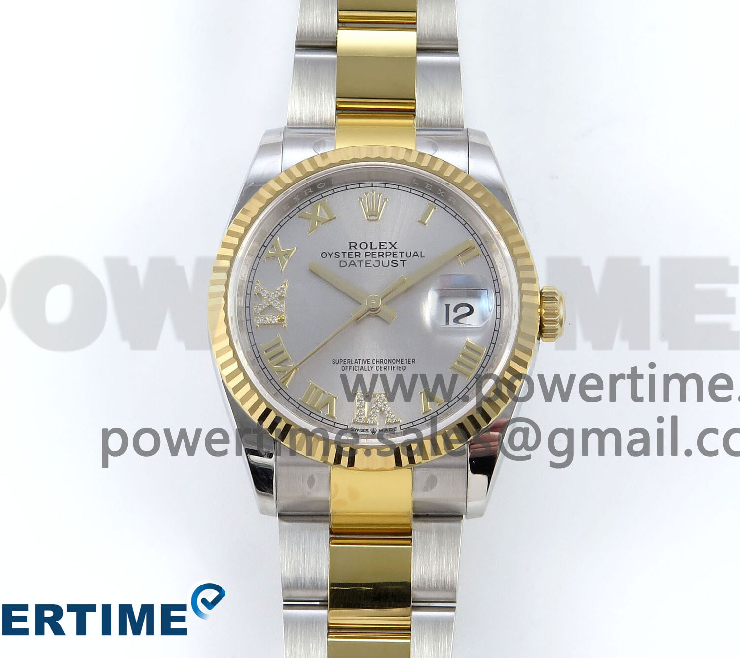 DateJust 36 126233 EWEF 1:1 Best Edition Silver Roman Diamonds Dial on SS/YG Oyster Bracelet A3235