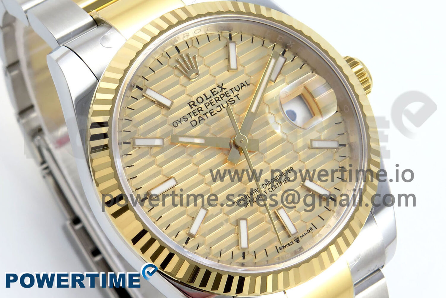 DateJust 36 126233 EWEF 1:1 Best Edition YG Textured Stick Dial on SS/YG Oyster Bracelet A3235 - Image 2