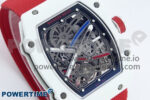 Custom Made RM67-02 White NTPT France Dial on Red Nylon strap CRMA7 Clone - Image 2