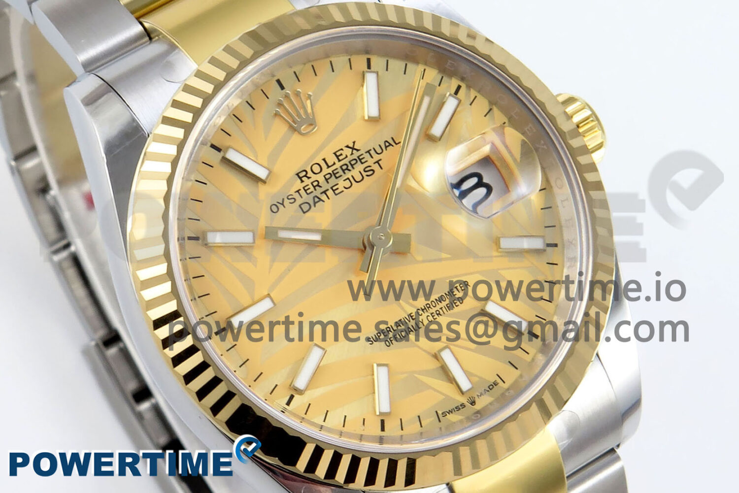 DateJust 36 126233 EWEF 1:1 Best Edition YG Leaf Stick Dial on SS/YG Oyster Bracelet A3235 - Image 2