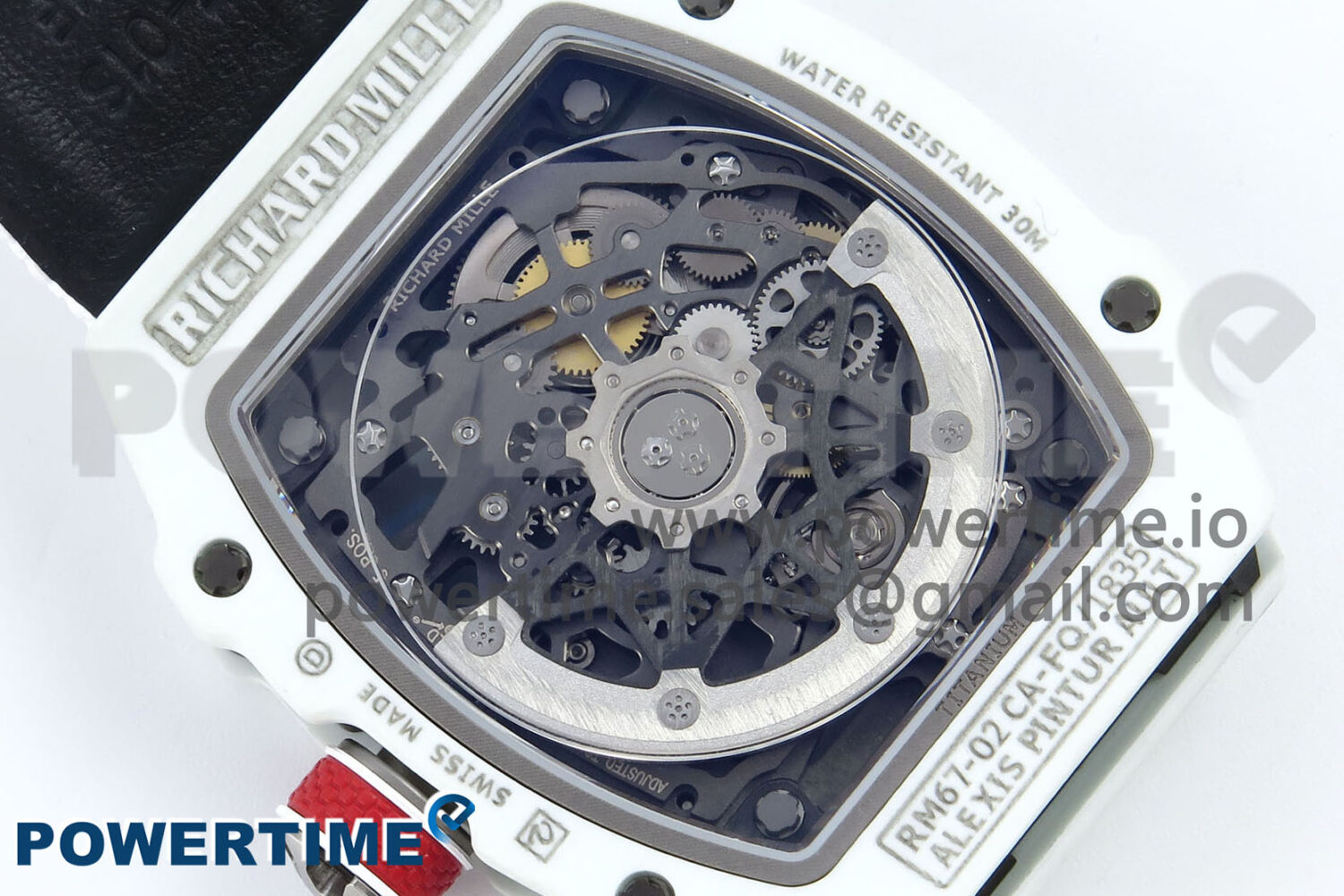 Custom Made RM67-02 White NTPT France Dial on White Nylon strap CRMA7 Clone - Image 8