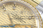 DateJust 36 126283RBR EWEF 1:1 Best Edition YG Textured Diamonds Dial on SS/YG Oyster Bracelet A3235 - Image 4