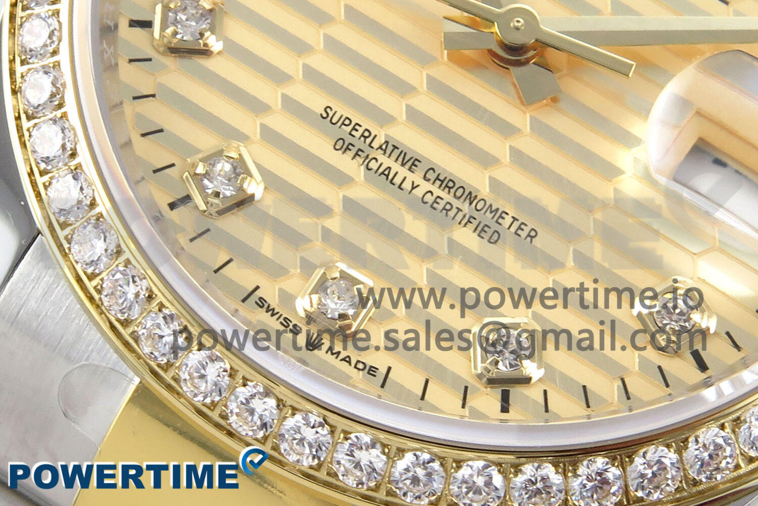 DateJust 36 126283RBR EWEF 1:1 Best Edition YG Textured Diamonds Dial on SS/YG Oyster Bracelet A3235 - Image 5