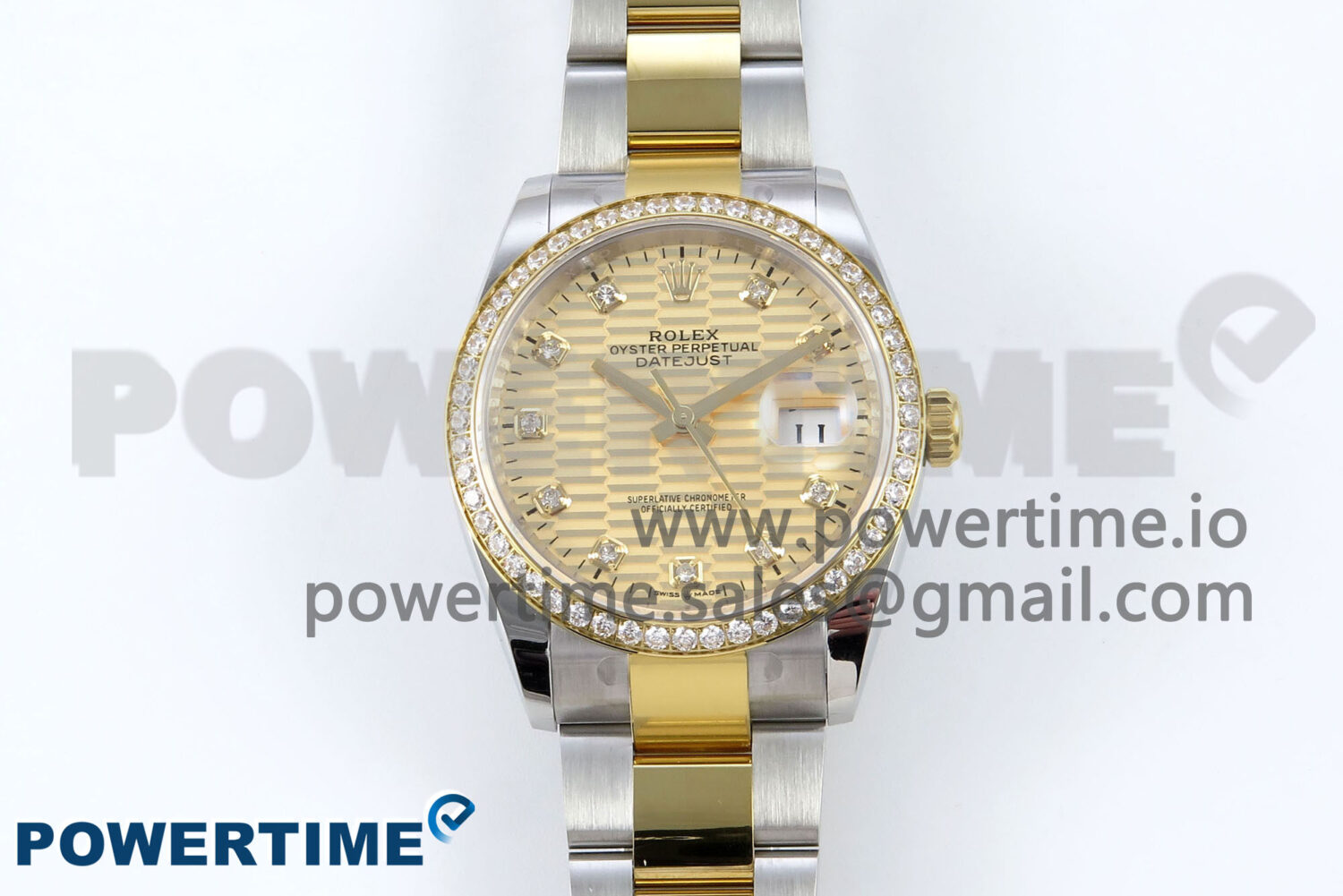 DateJust 36 126283RBR EWEF 1:1 Best Edition YG Textured Diamonds Dial on SS/YG Oyster Bracelet A3235 - Image 1