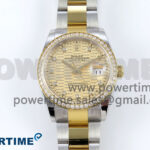 DateJust 36 126283RBR EWEF 1:1 Best Edition YG Textured Diamonds Dial on SS/YG Oyster Bracelet A3235