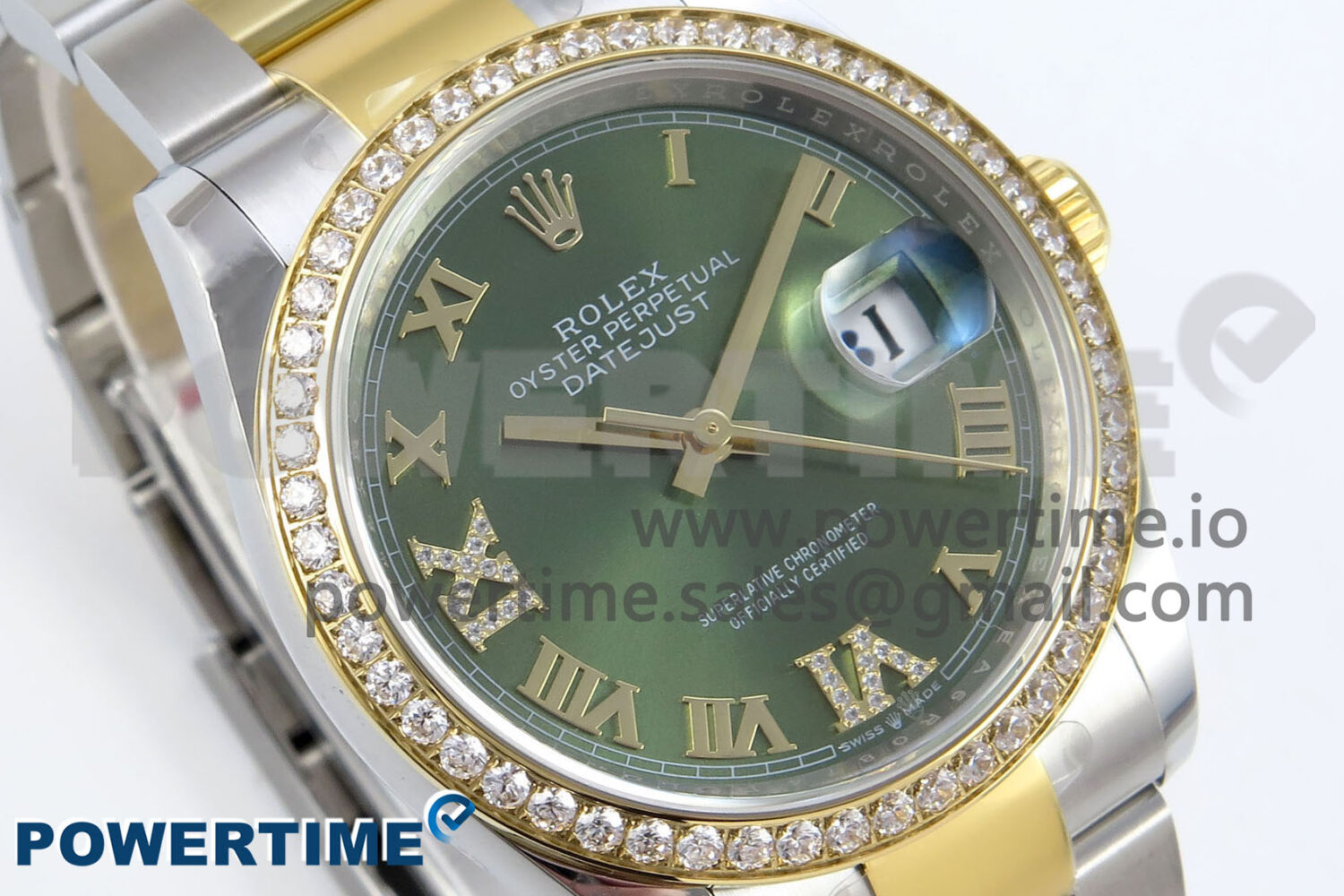 DateJust 36 126283RBR EWEF 1:1 Best Edition Green Roman Diamonds Dial on SS/YG Oyster Bracelet A3235 - Image 2