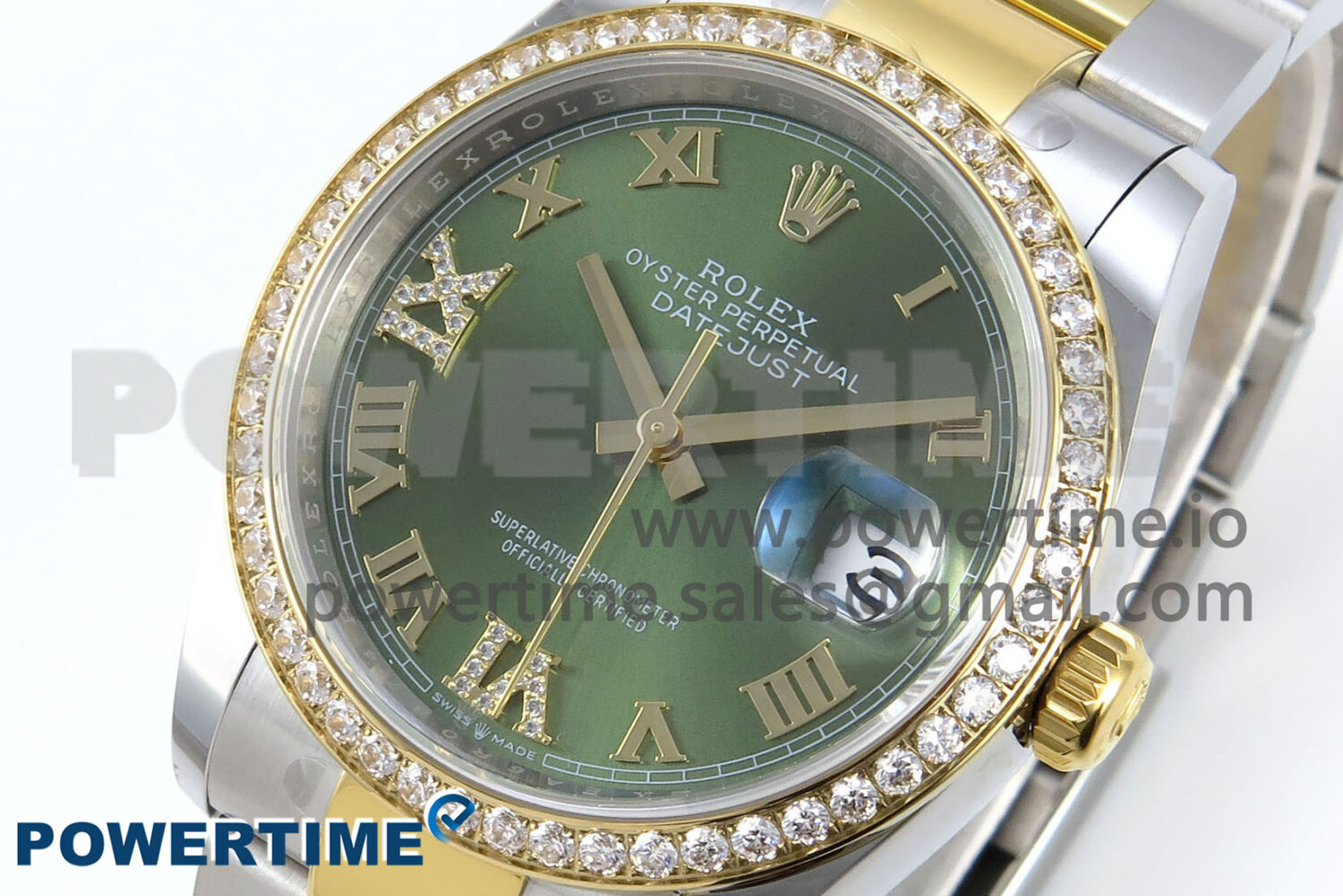 DateJust 36 126283RBR EWEF 1:1 Best Edition Green Roman Diamonds Dial on SS/YG Oyster Bracelet A3235 - Image 3