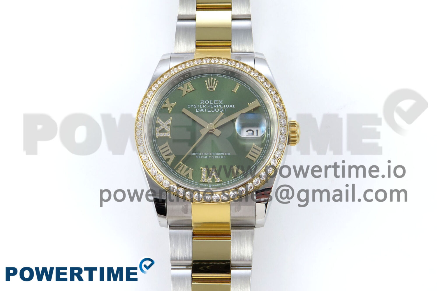 DateJust 36 126283RBR EWEF 1:1 Best Edition Green Roman Diamonds Dial on SS/YG Oyster Bracelet A3235 - Image 1