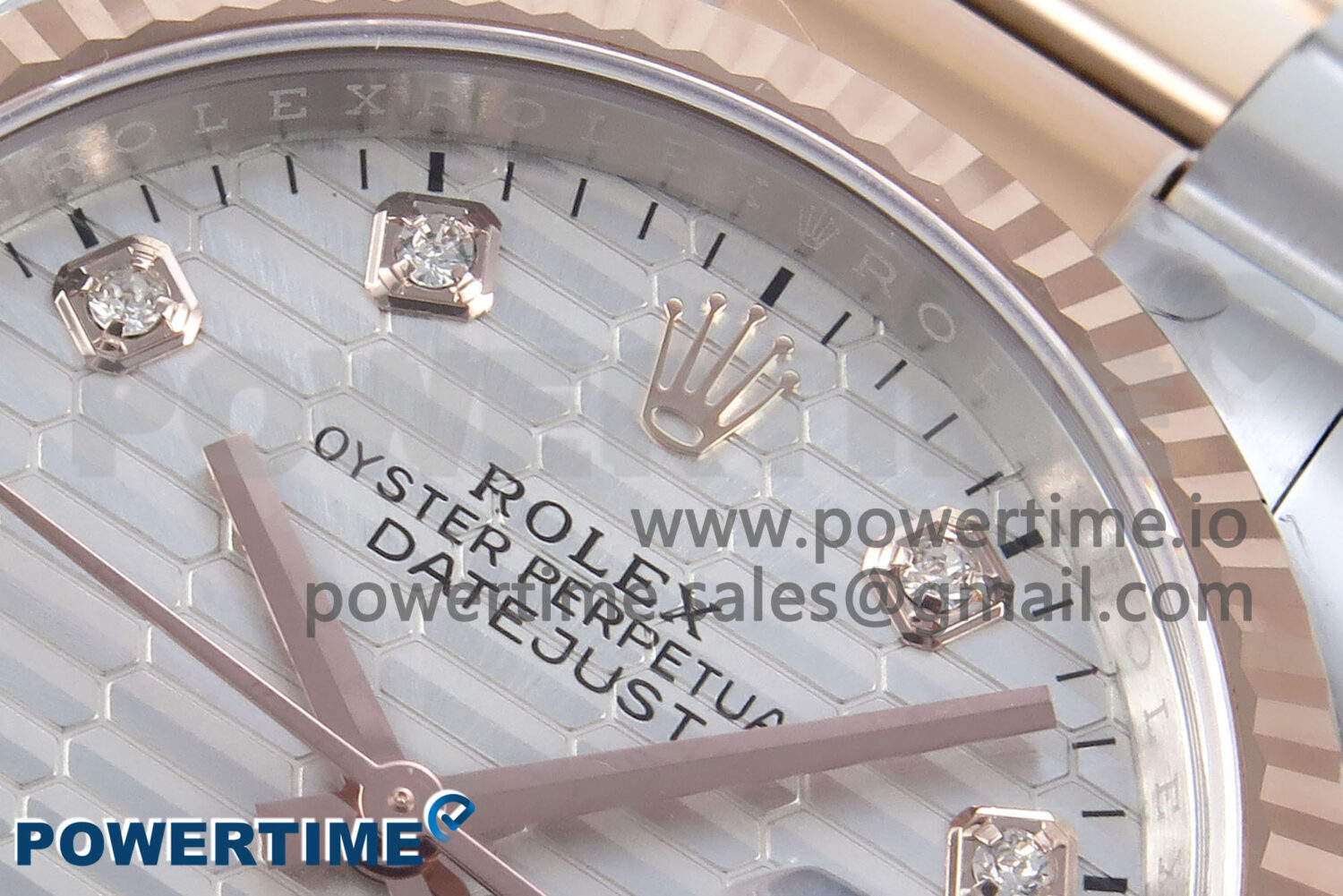 DateJust 36 126231 EWEF 1:1 Best Edition White Textured Diamonds Dial on SS/RG Oyster Bracelet A3235 - Image 4