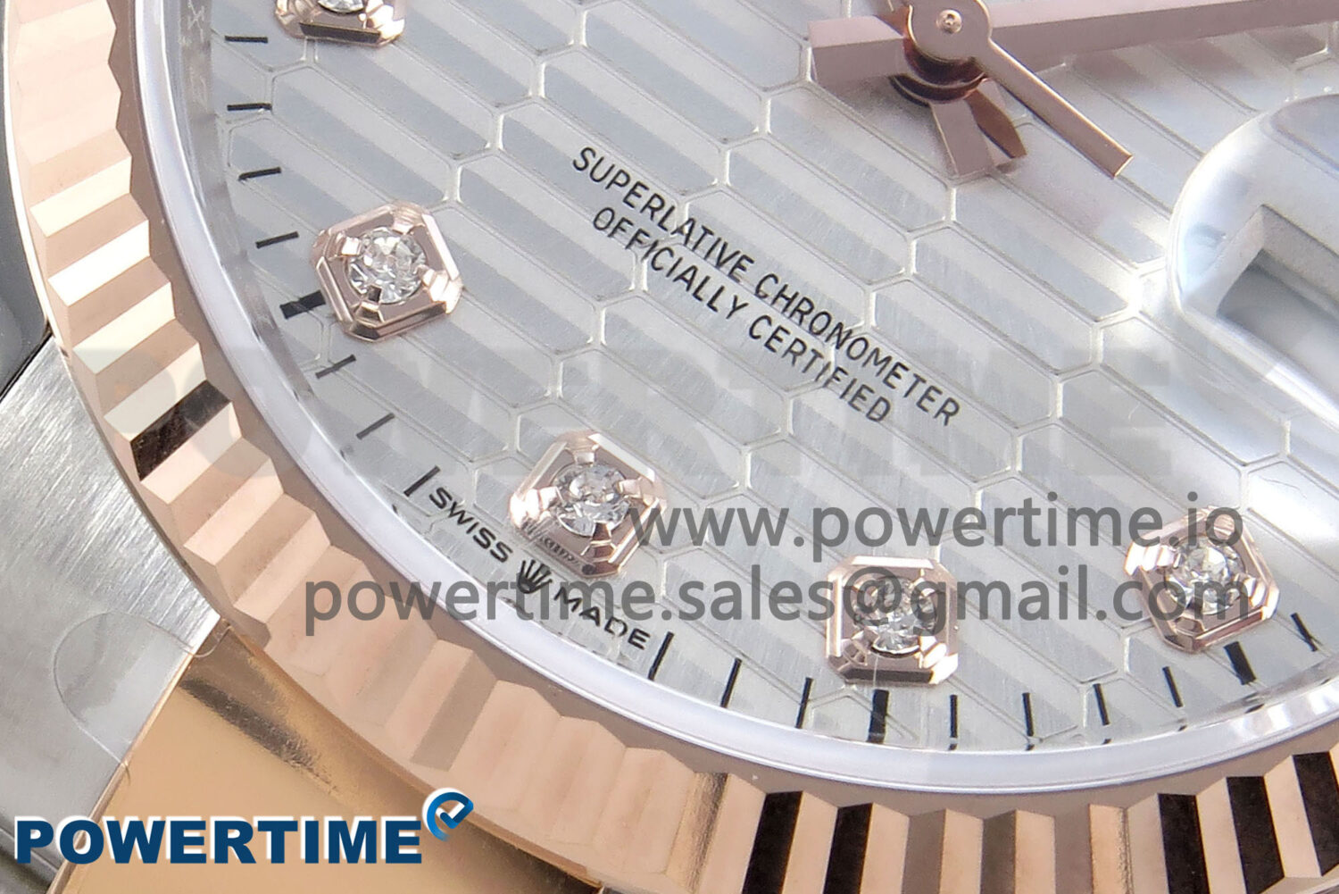 DateJust 36 126231 EWEF 1:1 Best Edition White Textured Diamonds Dial on SS/RG Oyster Bracelet A3235 - Image 5