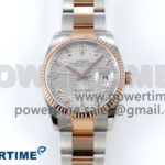 DateJust 36 126231 EWEF 1:1 Best Edition White Textured Diamonds Dial on SS/RG Oyster Bracelet A3235