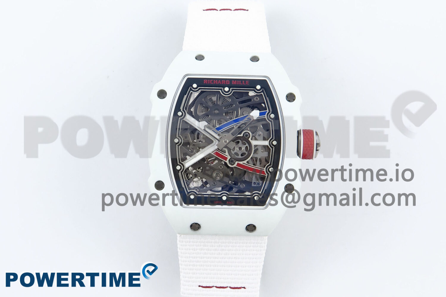 Custom Made RM67-02 White NTPT France Dial on White Nylon strap CRMA7 Clone - Image 1