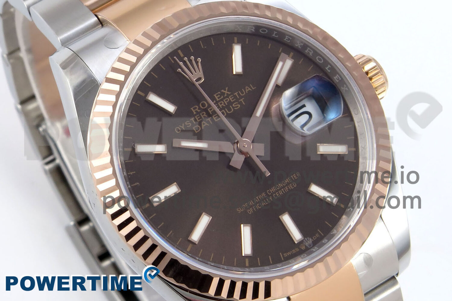 DateJust 36 126231 EWEF 1:1 Best Edition Brown Stick Dial on SS/RG Oyster Bracelet A3235 - Image 2