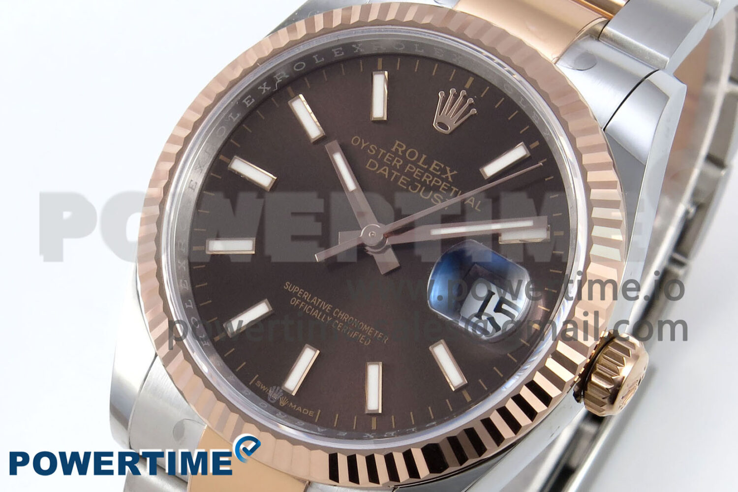 DateJust 36 126231 EWEF 1:1 Best Edition Brown Stick Dial on SS/RG Oyster Bracelet A3235 - Image 3