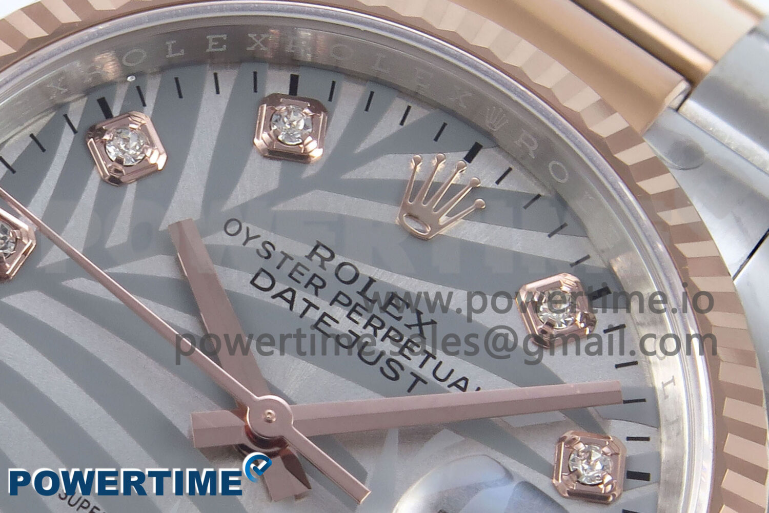 DateJust 36 126231 EWEF 1:1 Best Edition Silver Leaf Diamonds Dial on SS/RG Oyster Bracelet A3235 - Image 4