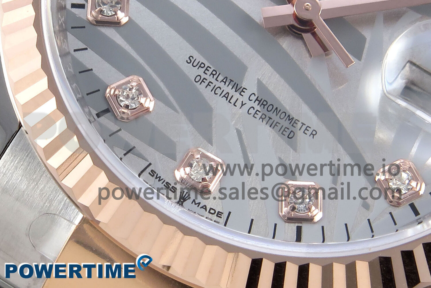 DateJust 36 126231 EWEF 1:1 Best Edition Silver Leaf Diamonds Dial on SS/RG Oyster Bracelet A3235 - Image 5