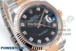 DateJust 36 126231 EWEF 1:1 Best Edition Black Diamonds Dial on SS/RG Oyster Bracelet A3235 - Image 2