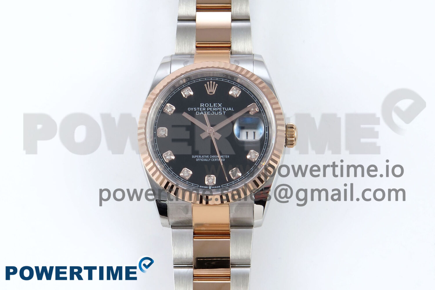 DateJust 36 126231 EWEF 1:1 Best Edition Black Diamonds Dial on SS/RG Oyster Bracelet A3235 - Image 1