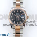 DateJust 36 126231 EWEF 1:1 Best Edition Black Diamonds Dial on SS/RG Oyster Bracelet A3235