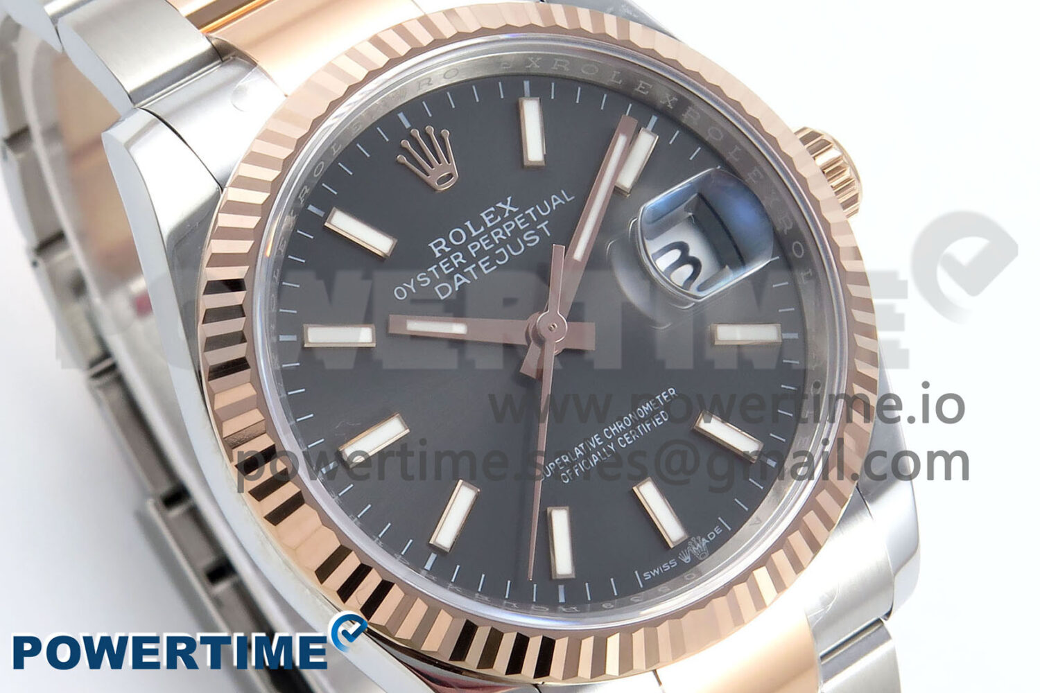 DateJust 36 126231 EWEF 1:1 Best Edition Gray Stick Dial on SS/RG Oyster Bracelet A3235 - Image 2