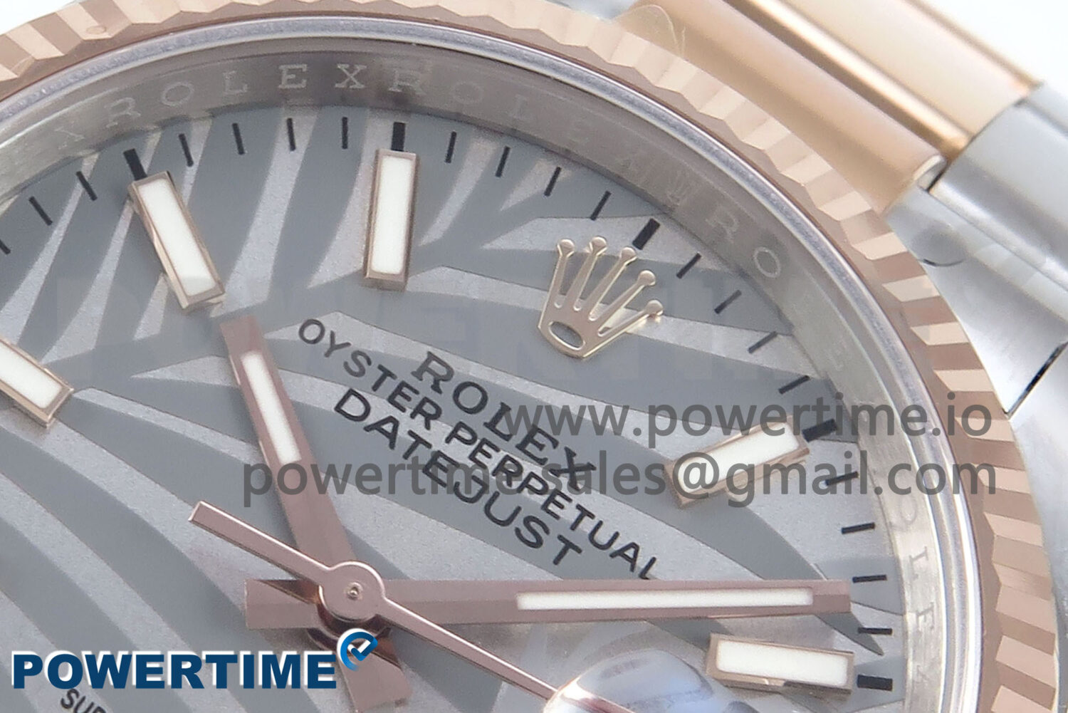 DateJust 36 126231 EWEF 1:1 Best Edition Silver Leaf Stick Dial on SS/RG Oyster Bracelet A3235 - Image 4