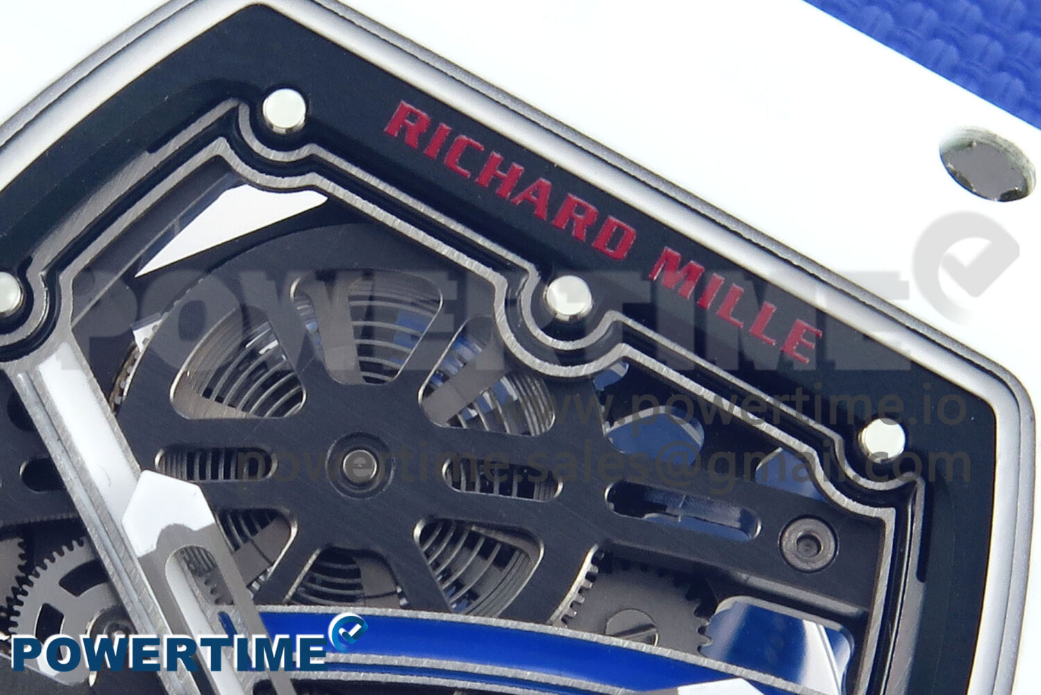 Custom Made RM67-02 White NTPT France Dial on Blue Nylon strap CRMA7 Clone - Image 4