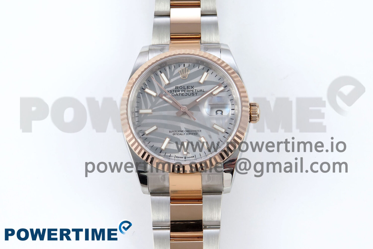 DateJust 36 126231 EWEF 1:1 Best Edition Silver Leaf Stick Dial on SS/RG Oyster Bracelet A3235 - Image 1