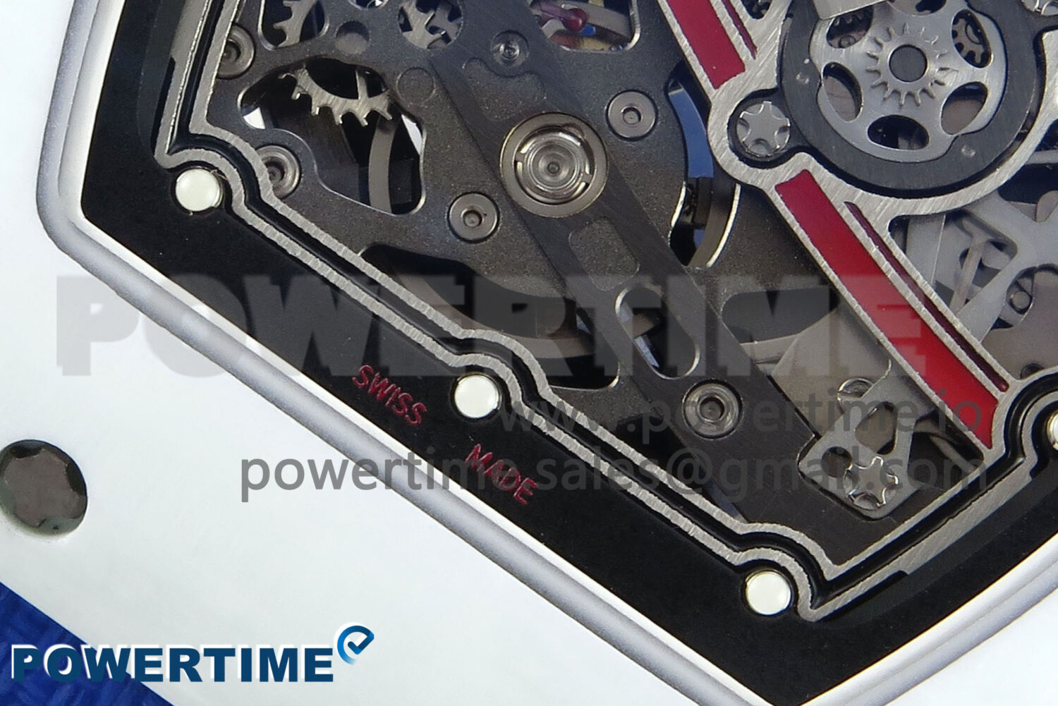 Custom Made RM67-02 White NTPT France Dial on Blue Nylon strap CRMA7 Clone - Image 5