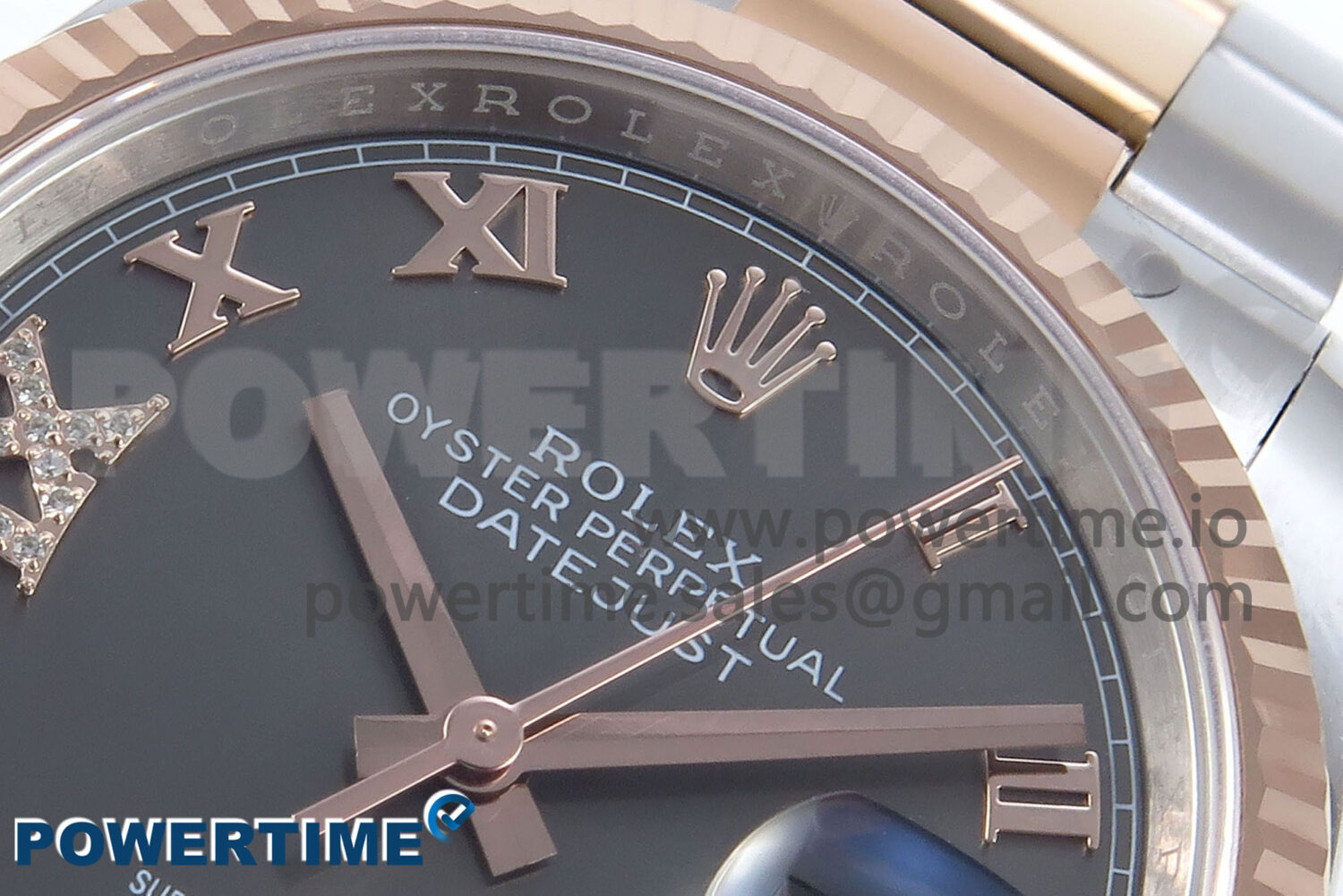 DateJust 36 126231 EWEF 1:1 Best Edition Gray Roman Diamonds Dial on SS/RG Oyster Bracelet A3235 - Image 4
