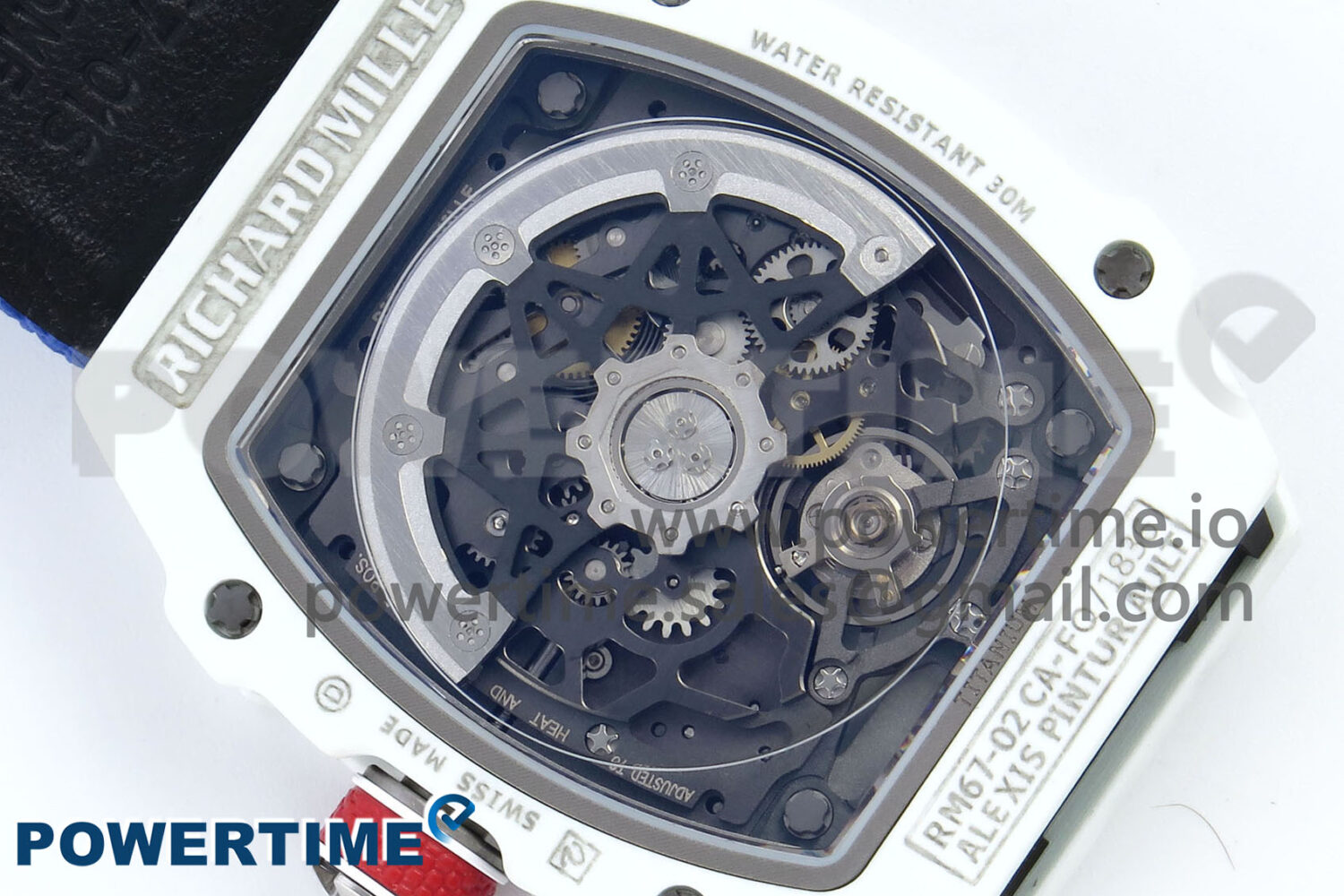 Custom Made RM67-02 White NTPT France Dial on Blue Nylon strap CRMA7 Clone - Image 6