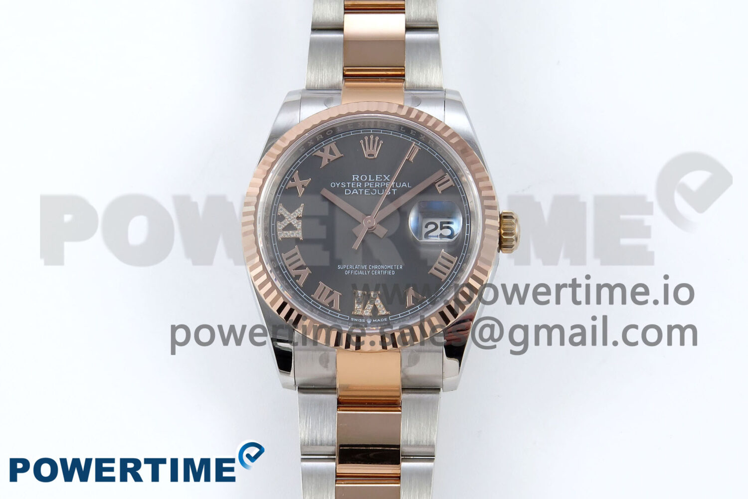 DateJust 36 126231 EWEF 1:1 Best Edition Gray Roman Diamonds Dial on SS/RG Oyster Bracelet A3235 - Image 1
