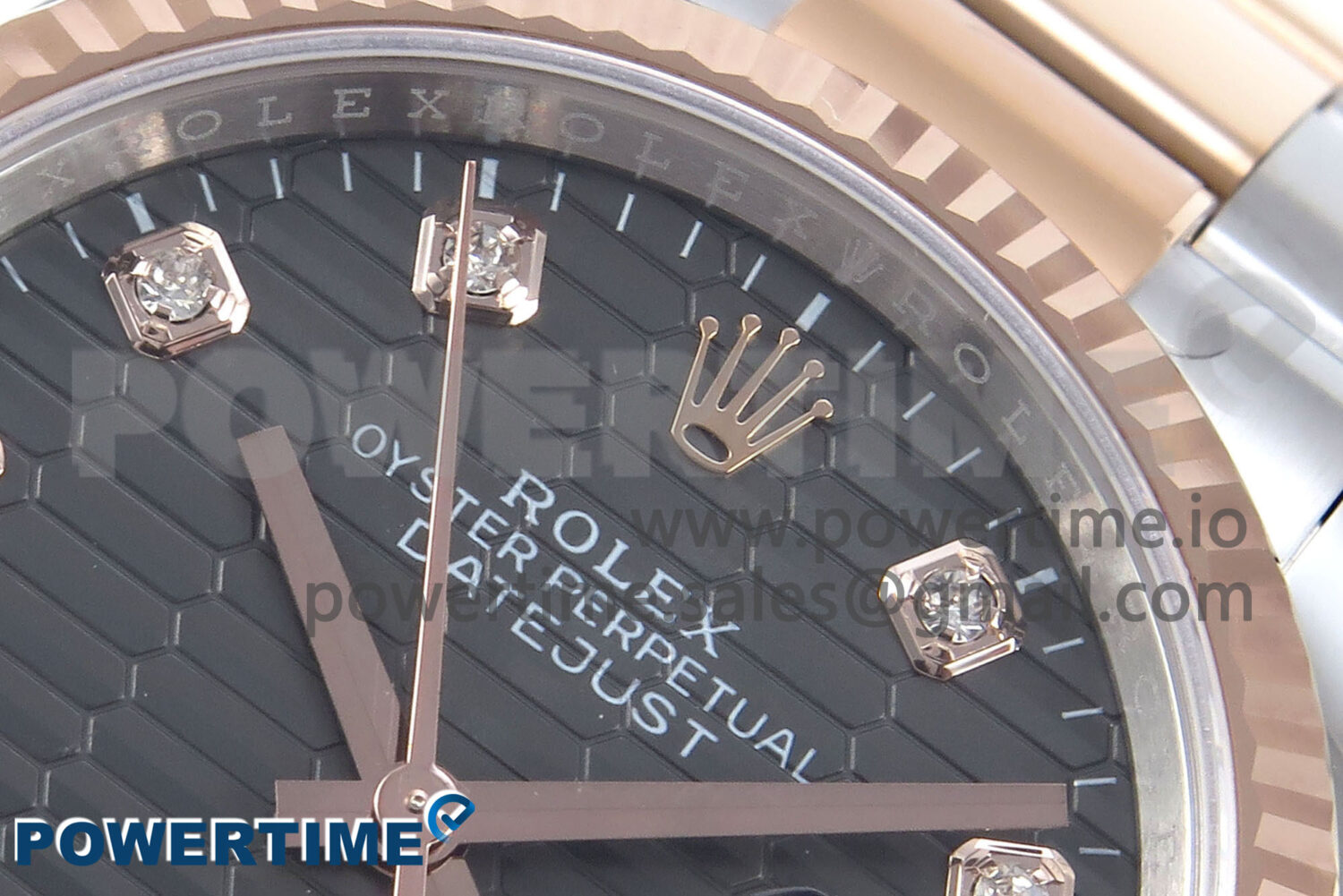 DateJust 36 126231 EWEF 1:1 Best Edition Gray Textured Diamonds Dial on SS/RG Oyster Bracelet A3235 - Image 4