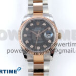 DateJust 36 126231 EWEF 1:1 Best Edition Gray Textured Diamonds Dial on SS/RG Oyster Bracelet A3235