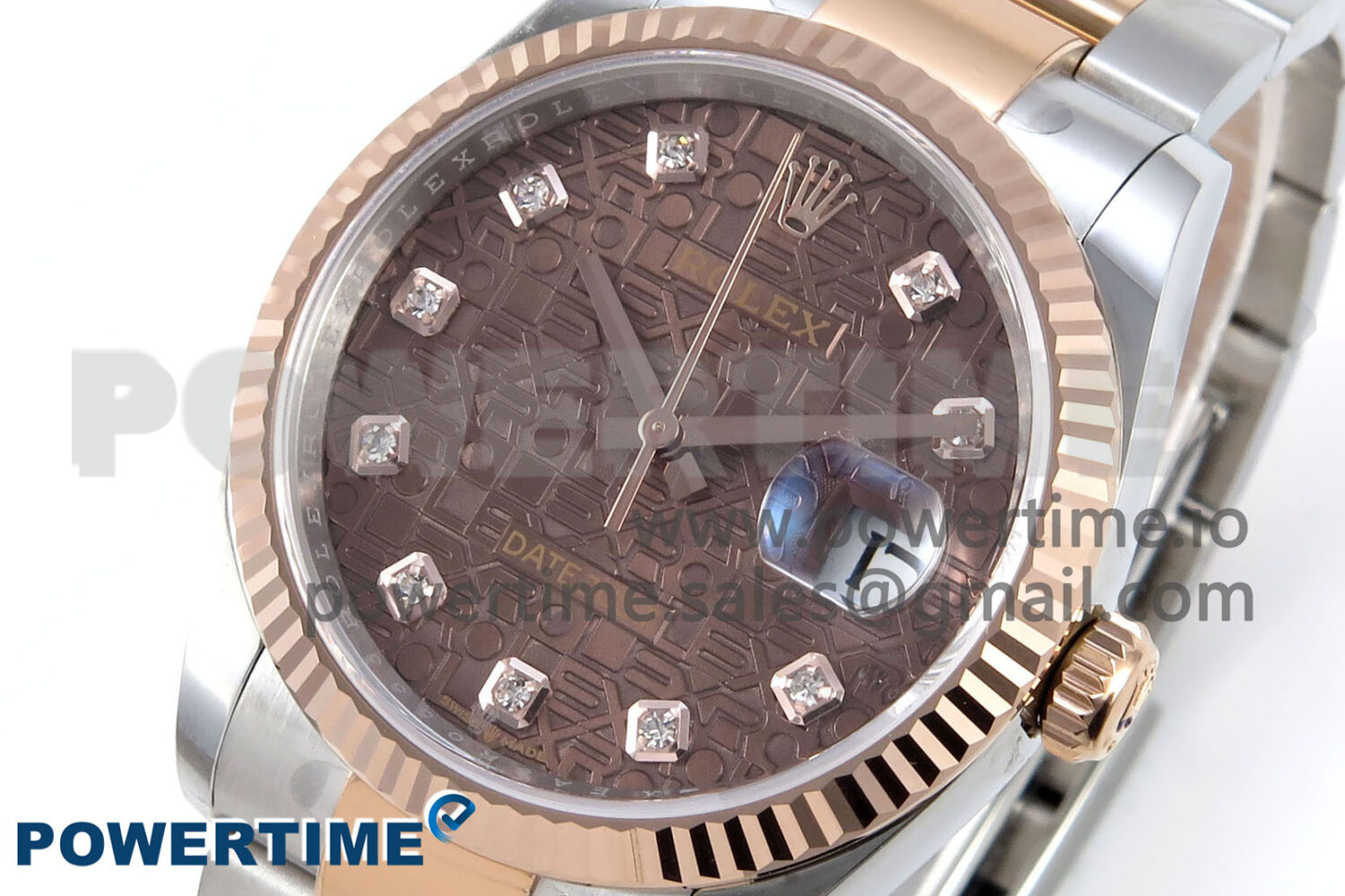 DateJust 36 126231 EWEF 1:1 Best Edition Brown Pattern Diamonds Dial on SS/RG Oyster Bracelet A3235 - Image 3