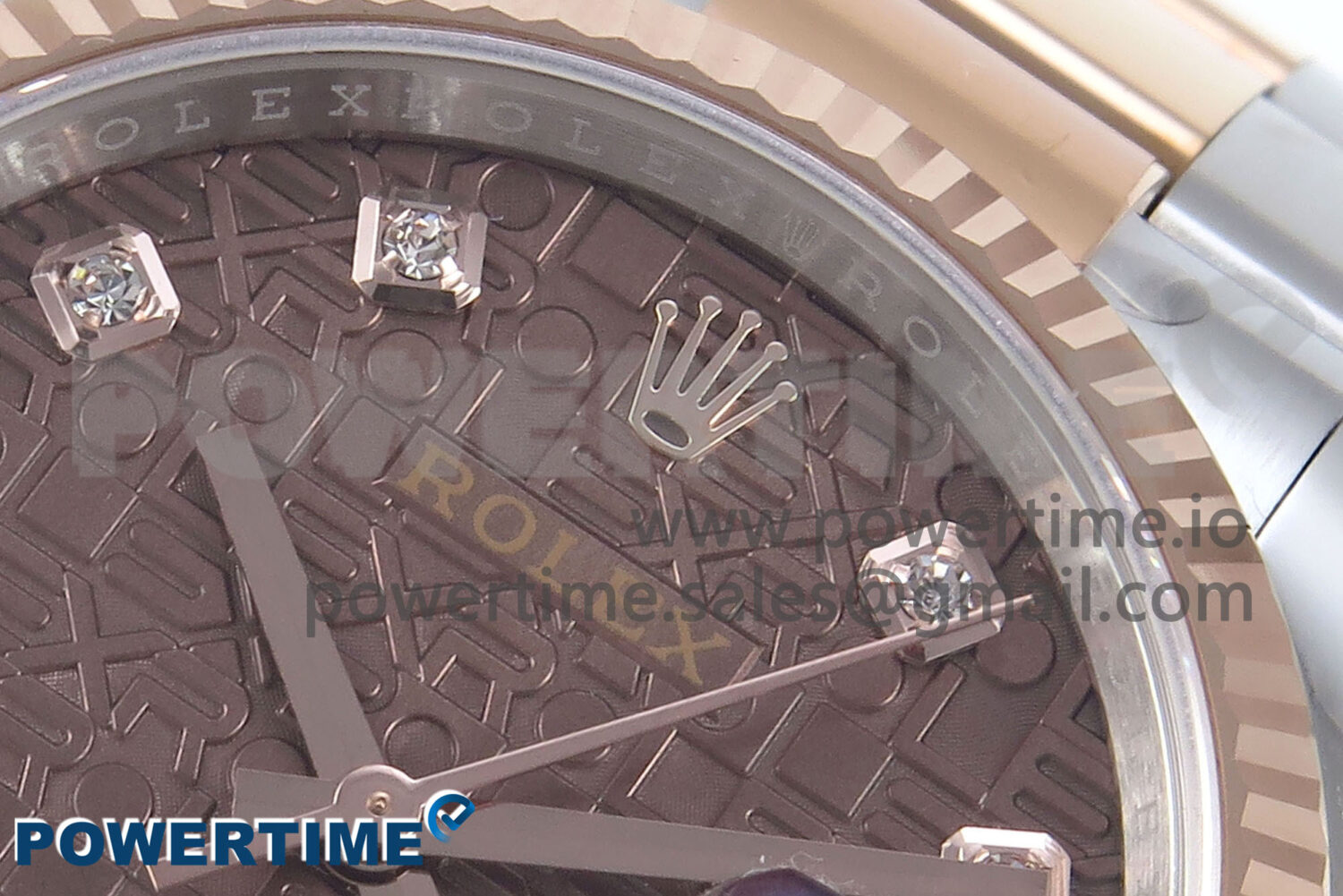 DateJust 36 126231 EWEF 1:1 Best Edition Brown Pattern Diamonds Dial on SS/RG Oyster Bracelet A3235 - Image 4