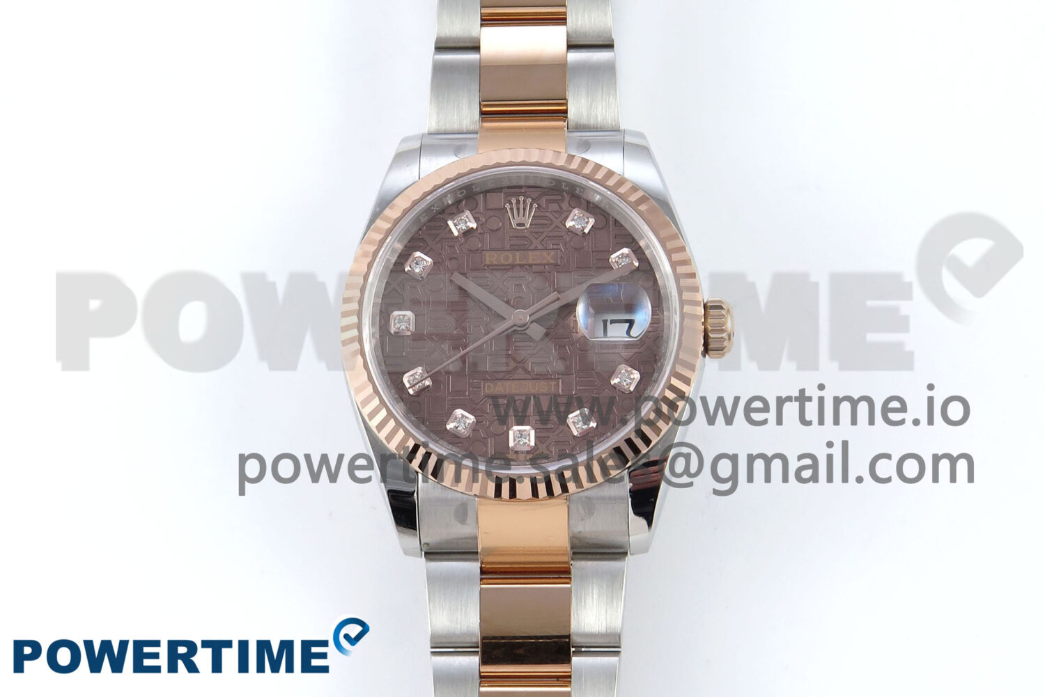 DateJust 36 126231 EWEF 1:1 Best Edition Brown Pattern Diamonds Dial on SS/RG Oyster Bracelet A3235 - Image 1