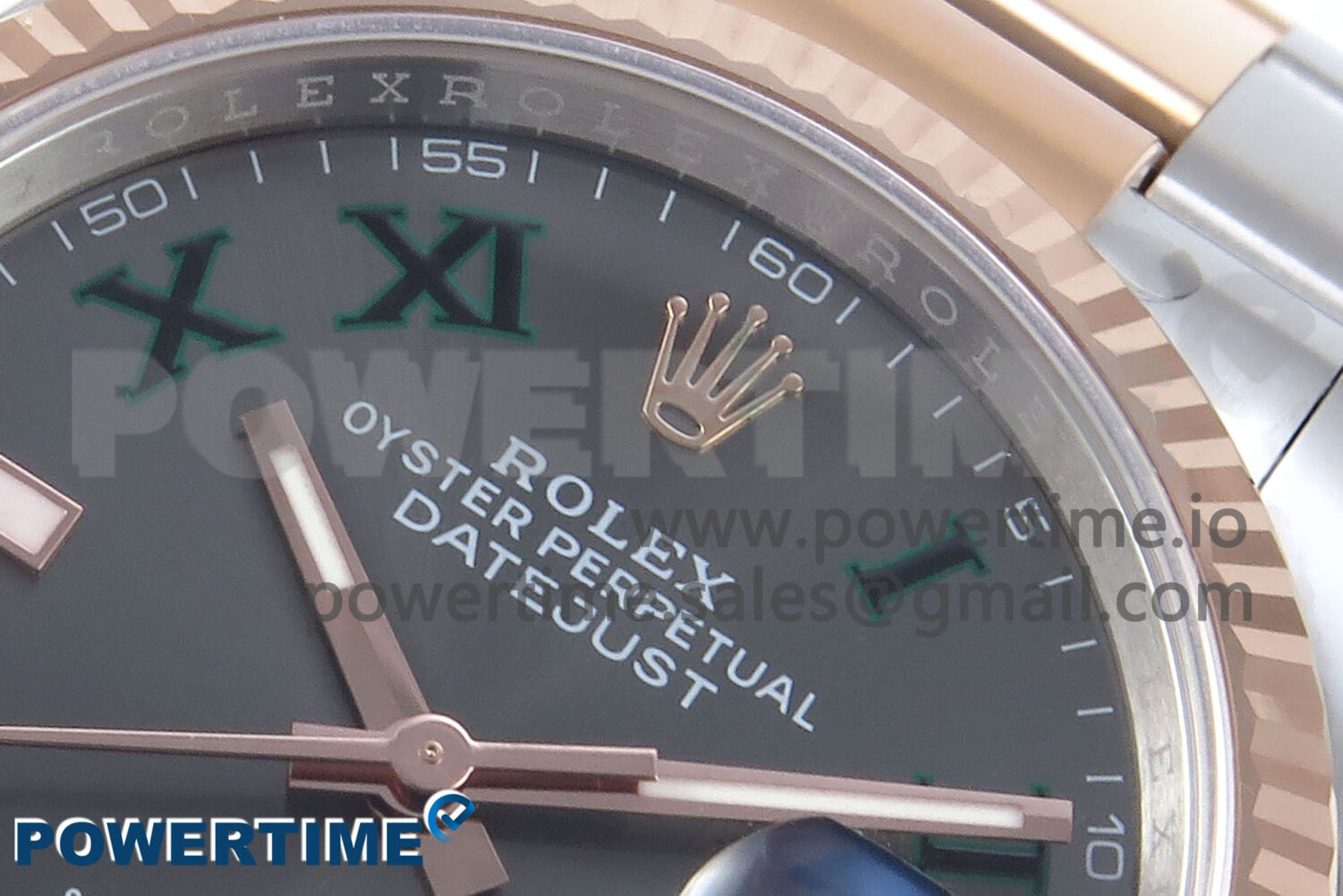 DateJust 36 126231 EWEF 1:1 Best Edition Gray Dial Green Roman Marker on SS/RG Oyster Bracelet A3235 - Image 4