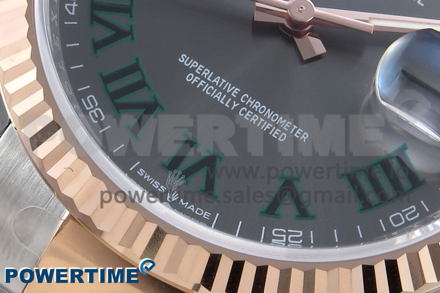 DateJust 36 126231 EWEF 1:1 Best Edition Gray Dial Green Roman Marker on SS/RG Oyster Bracelet A3235 - Image 5